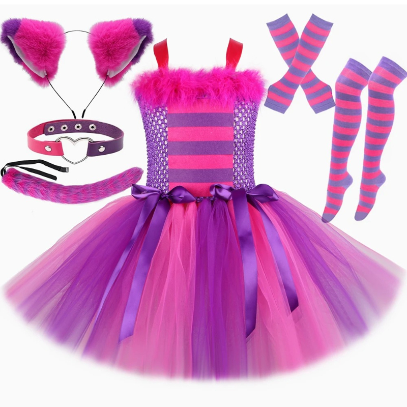 Baby Tutu Skirt - Cartoon Magie Gestreiften Grinsekatze Tutu Kleid
