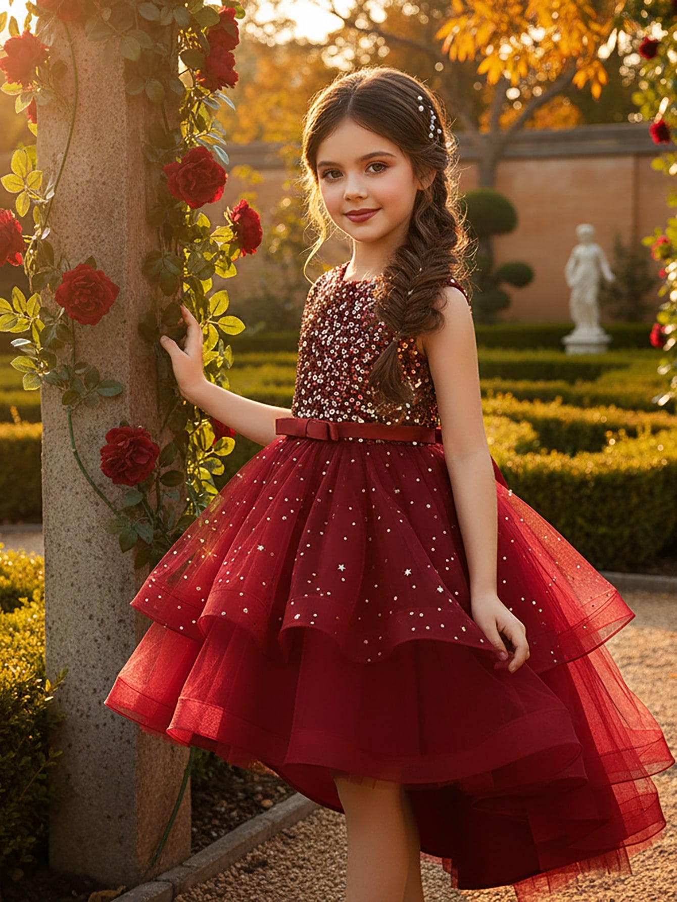 Baby Clothing On Sale - Baby Mädchen Prinzessin Blumen Pailletten Kleid