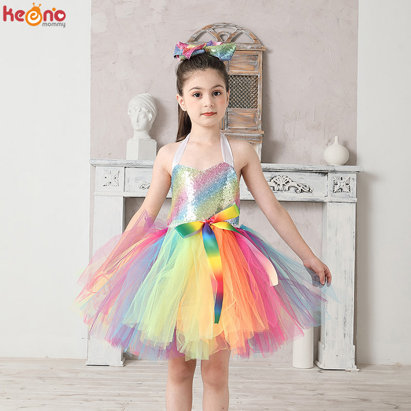 Baby Tutu Skirt - Regenbogen Pailletten Mädchen Prinzessin Tutu Kleid