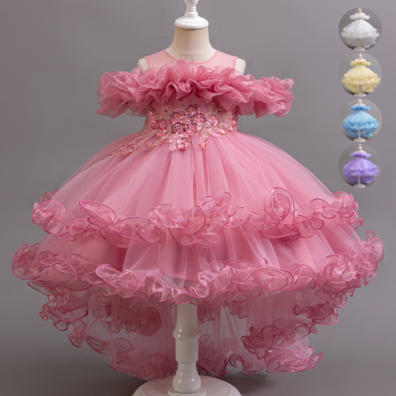 Baby Xmas Clothing - Mädchen Blume Prinzessin Pailletten Baby Hochzeit