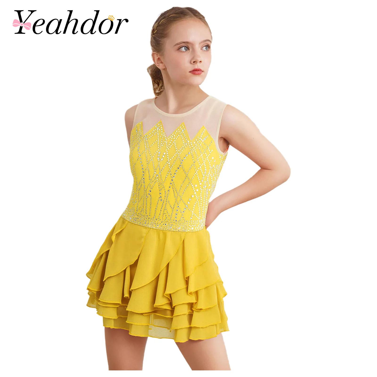 Baby Clothing Size - Mädchen Mesh Eiskunstlauf Kleid Tanz Trikots