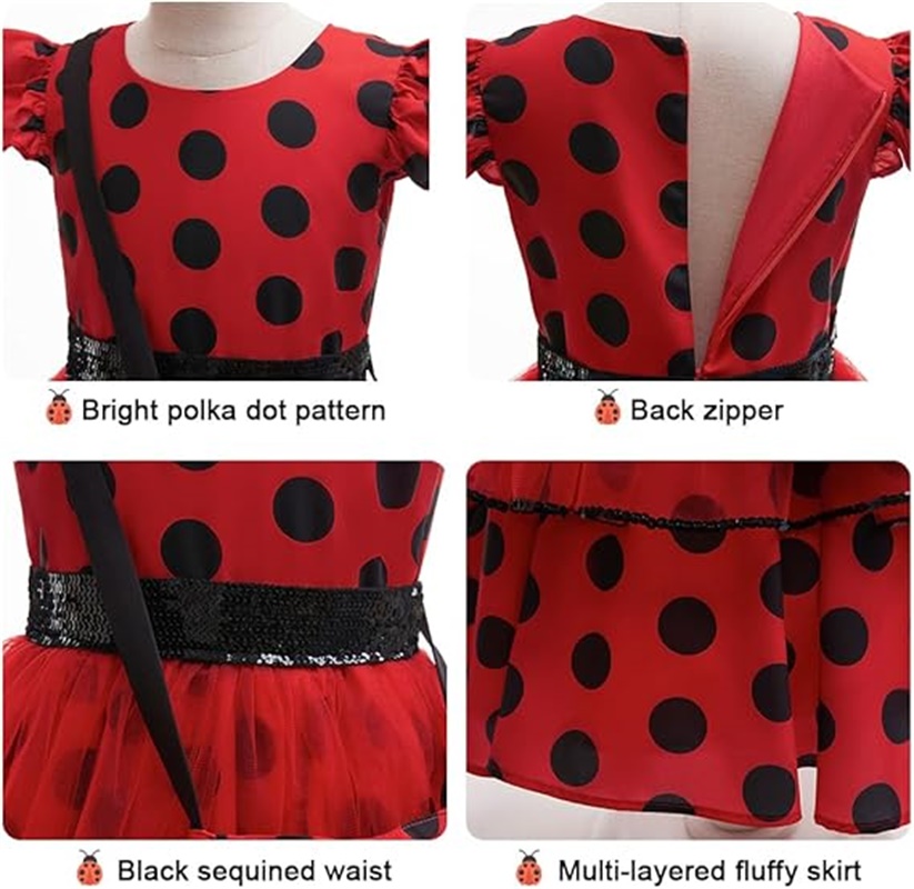 Mädchen Cosplay Kostüm Polka D – Baby Clothing Size Bewertung und Preis