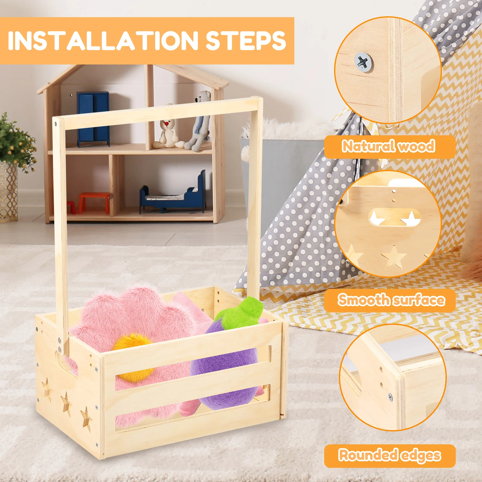 Holz-Baby-Duschkorb, Mehrzweck – Baby Clothing Basket Bewertung und Preis
