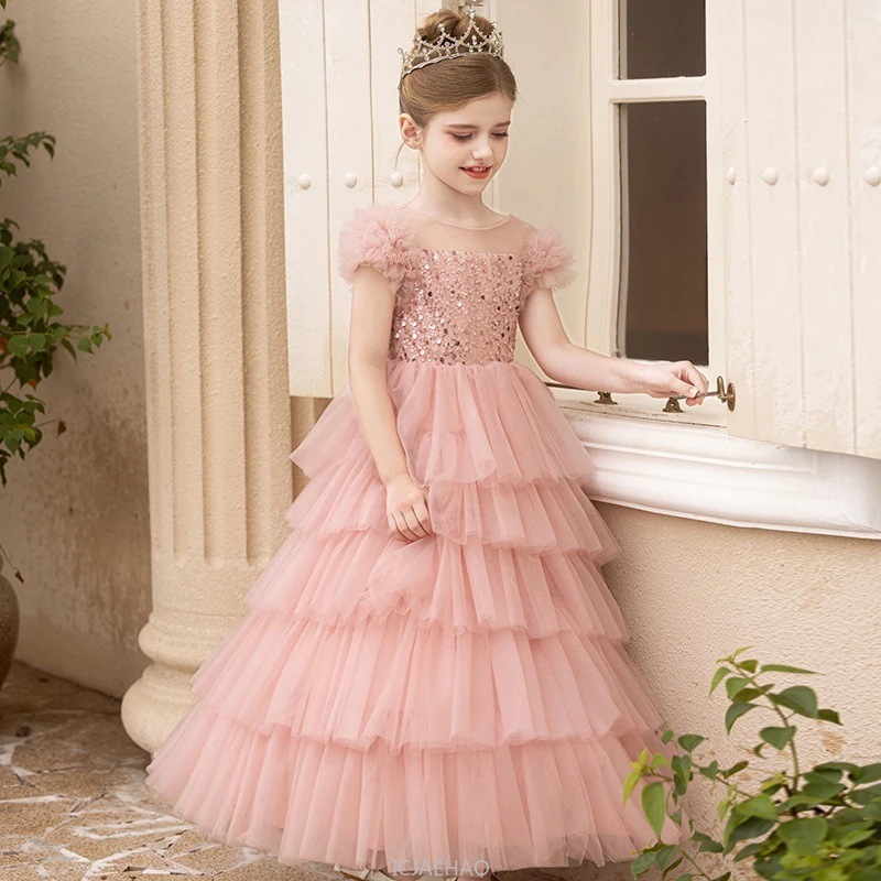 Langes Kleid 2025, rosa Glitze – Baby Clothing On Sale Bewertung und Preis