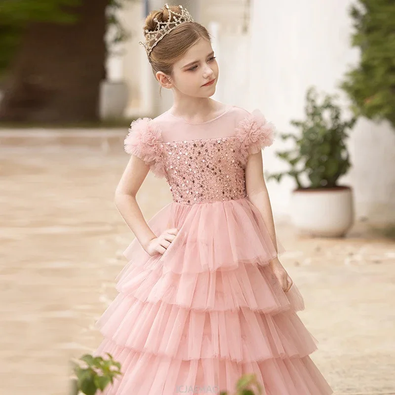 Langes Kleid 2025, rosa Glitze – Baby Clothing On Sale Bewertung und Preis
