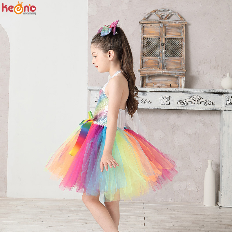 Regenbogen Pailletten Mädchen  – Baby Tutu Skirt Bewertung und Preis